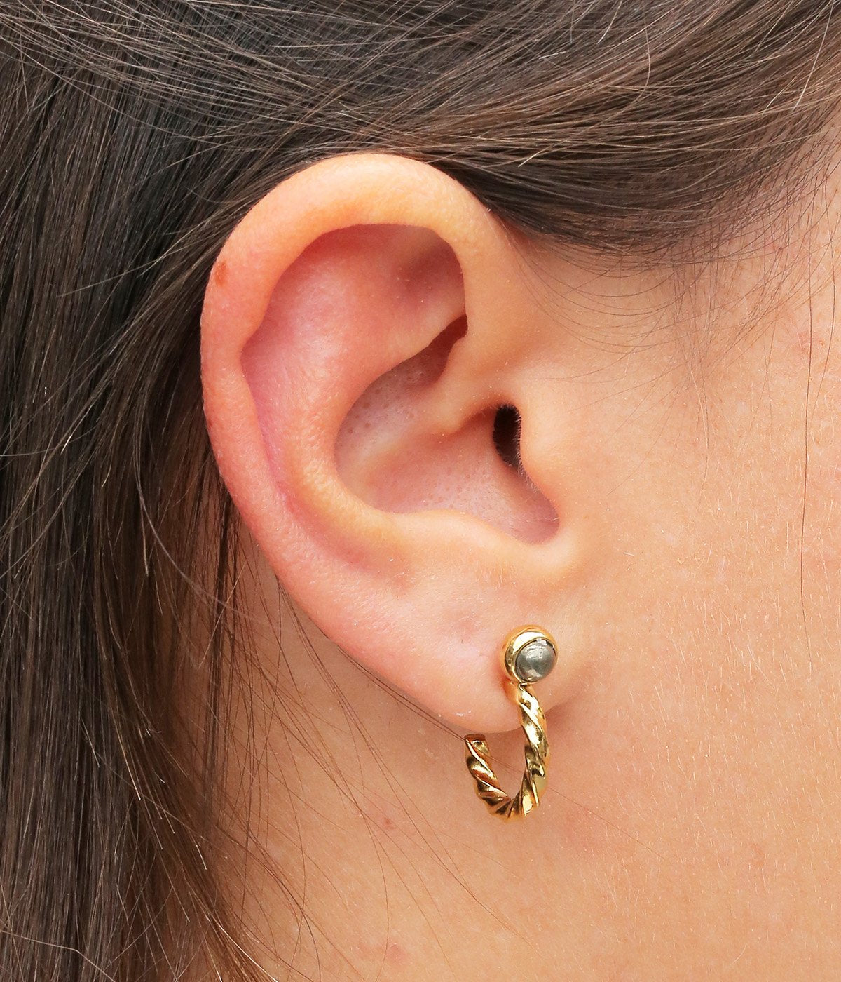 Boucles d'oreilles Marie Sophie (Acier doré)