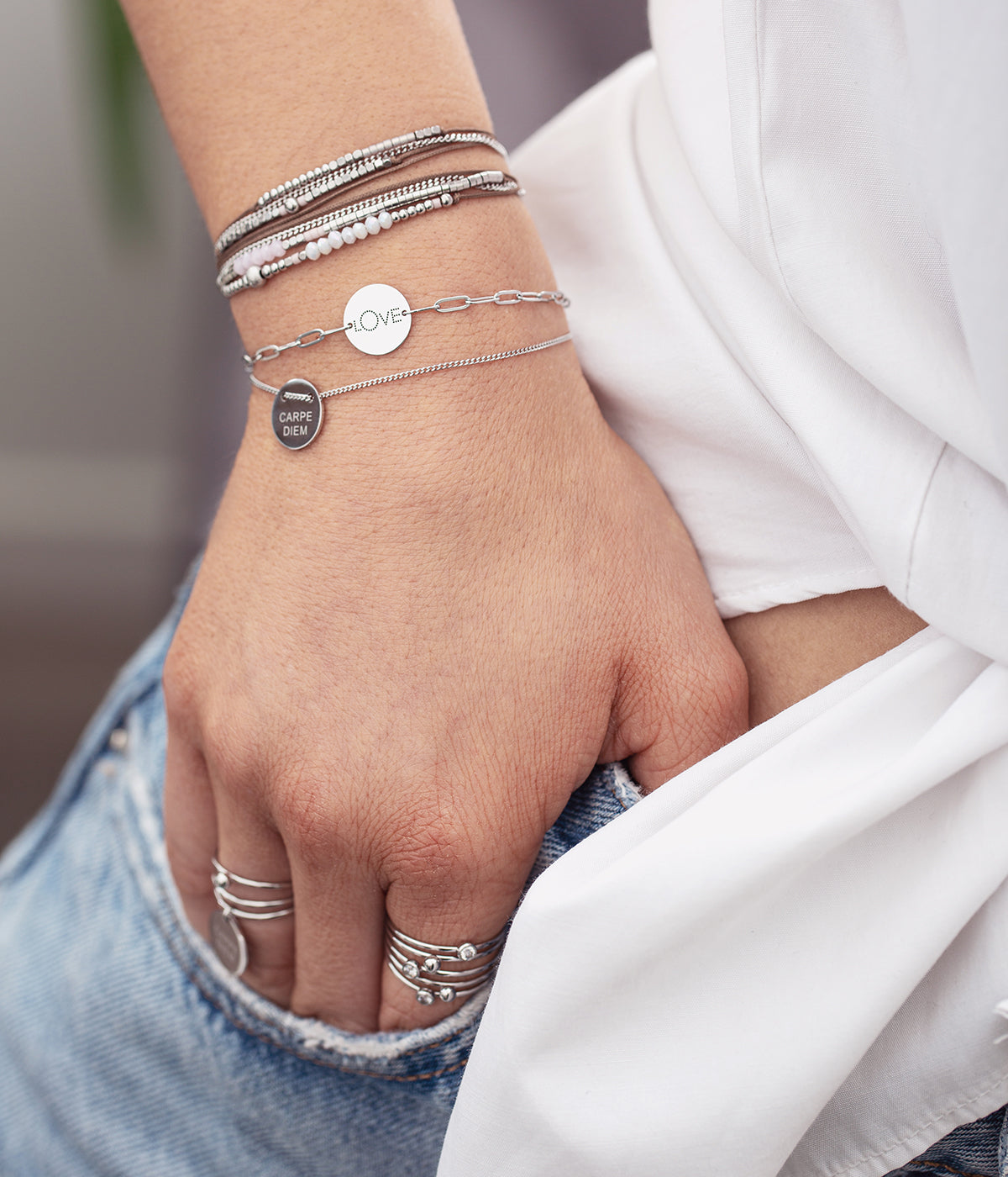 Bracelet Charm Love (Acier)