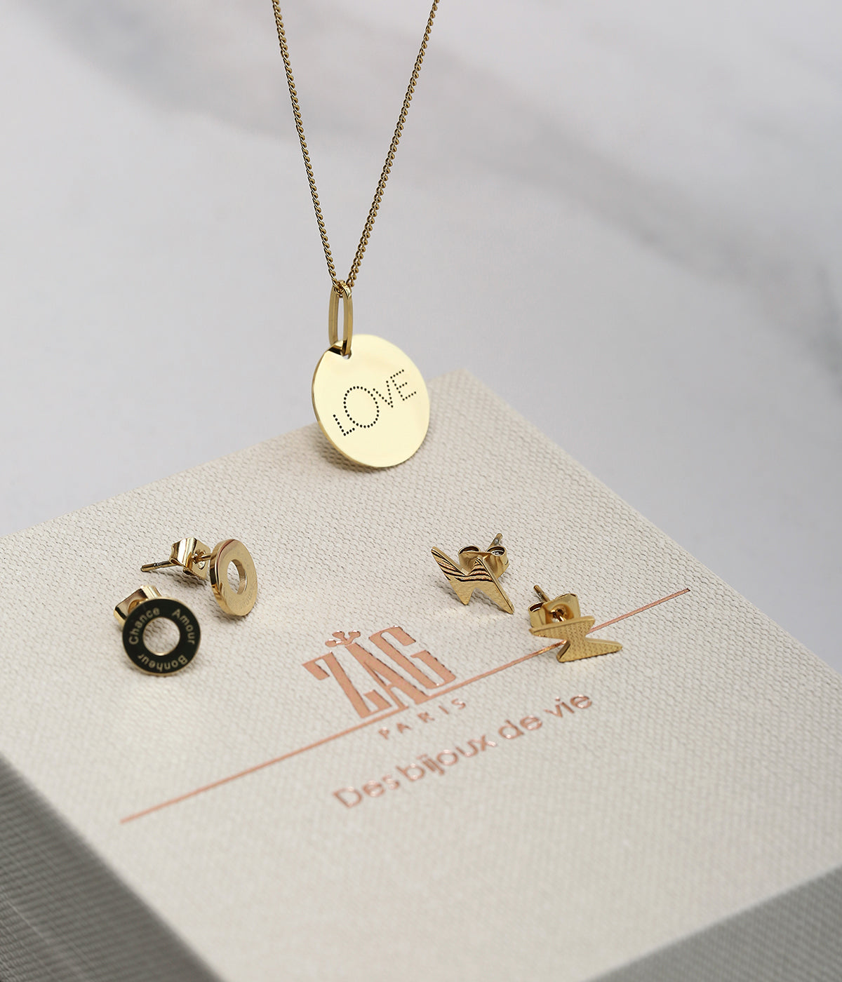 Collier Love (Acier doré)