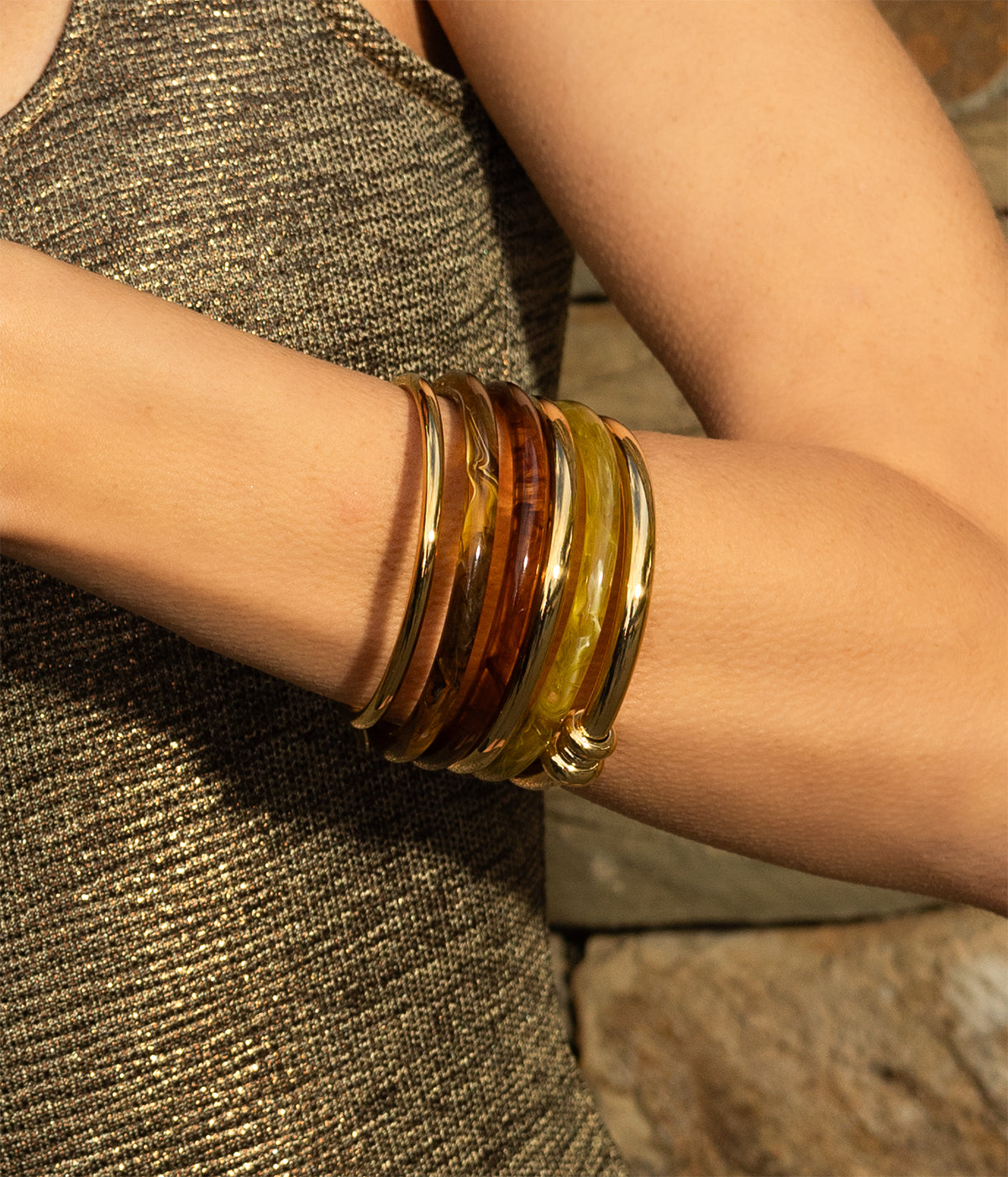 Bracelet Jonc Darcy (Acier doré)