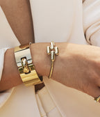 Bracelet Jonc Runica (Acier doré)