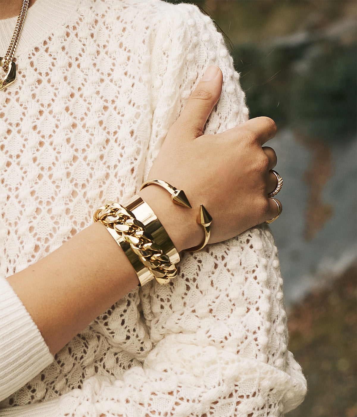 Bracelet Jonc Koch (Acier doré)