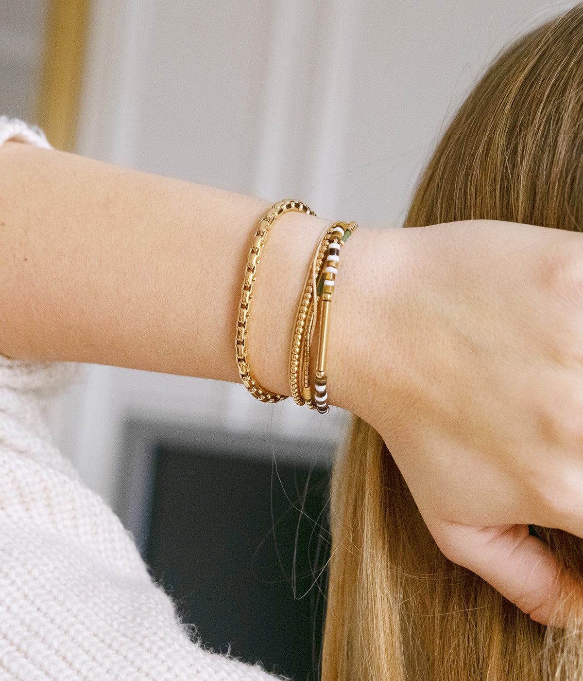 Bracelet Messaline (Acier doré)
