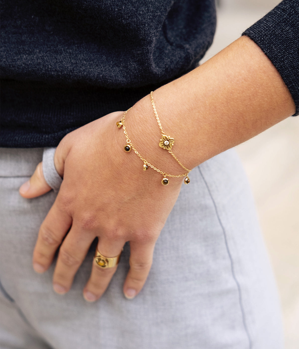 Bracelet Acantha (Acier doré)