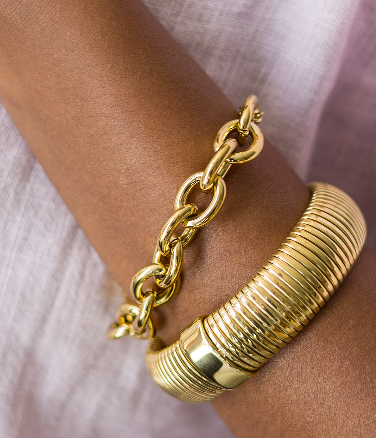 Bracelet Ecume (Acier doré)