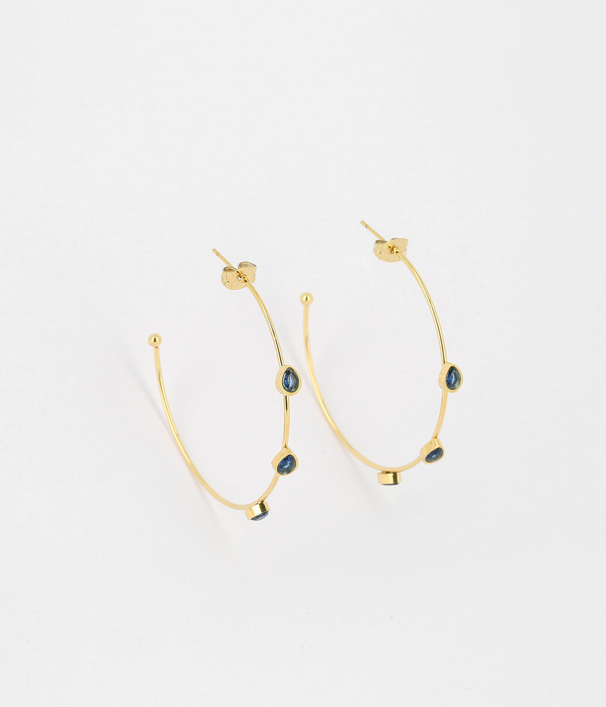 Boucles d'oreilles créoles Carole (Acier doré)