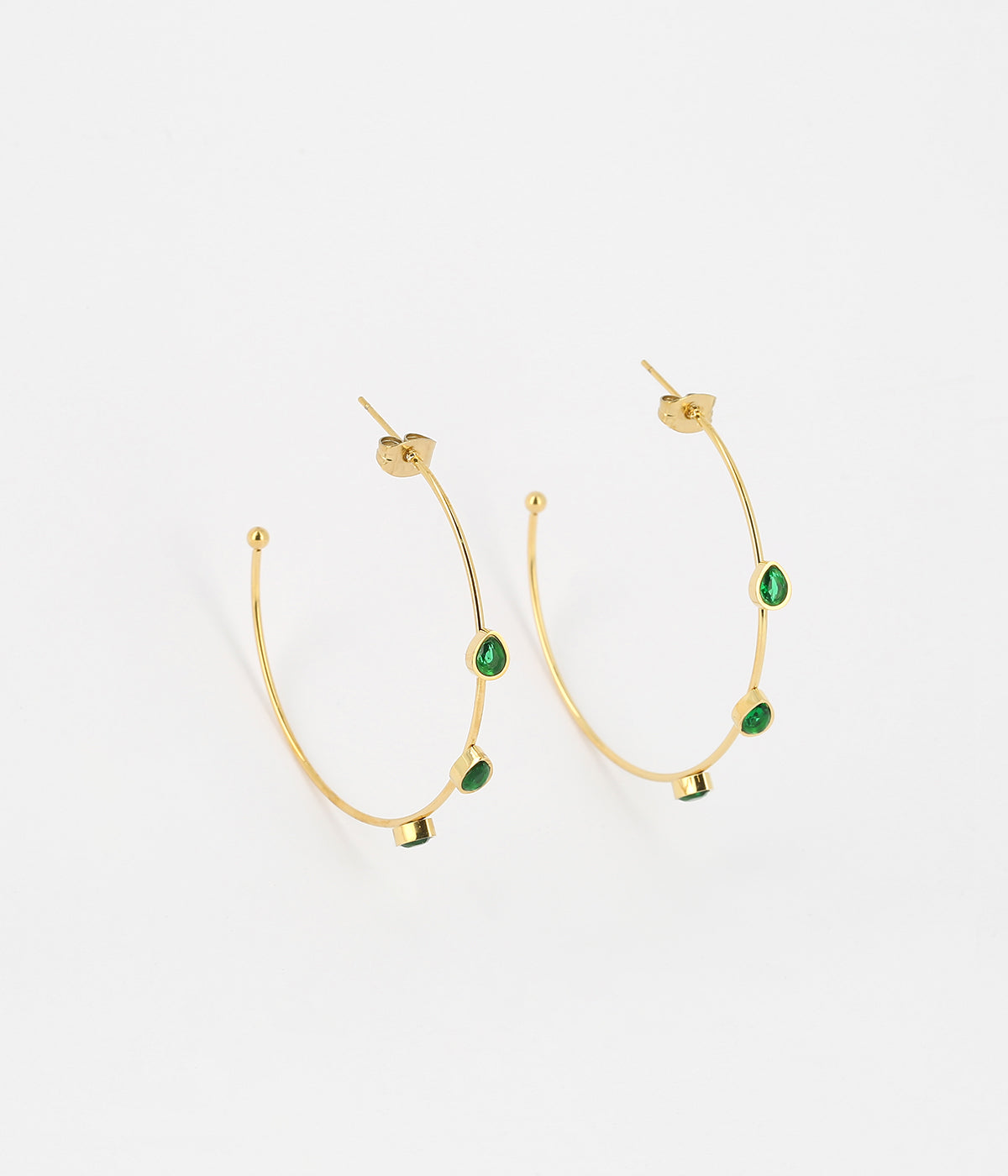Boucles d'oreilles créoles Carole (Acier doré)