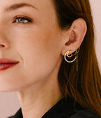 Boucles d'oreilles Luno (Acier doré)