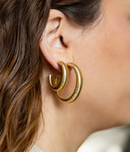Boucles d'oreilles Kaneko (Acier doré)
