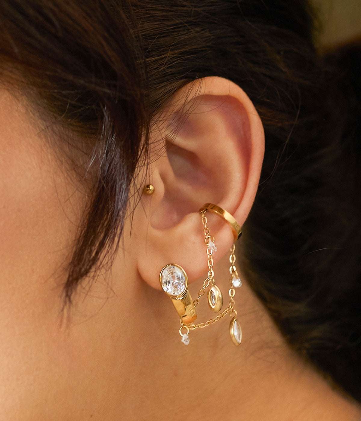 Boucles d'oreilles Ornella (Acier doré)