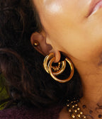 Boucles d'oreilles Portia (Acier doré)