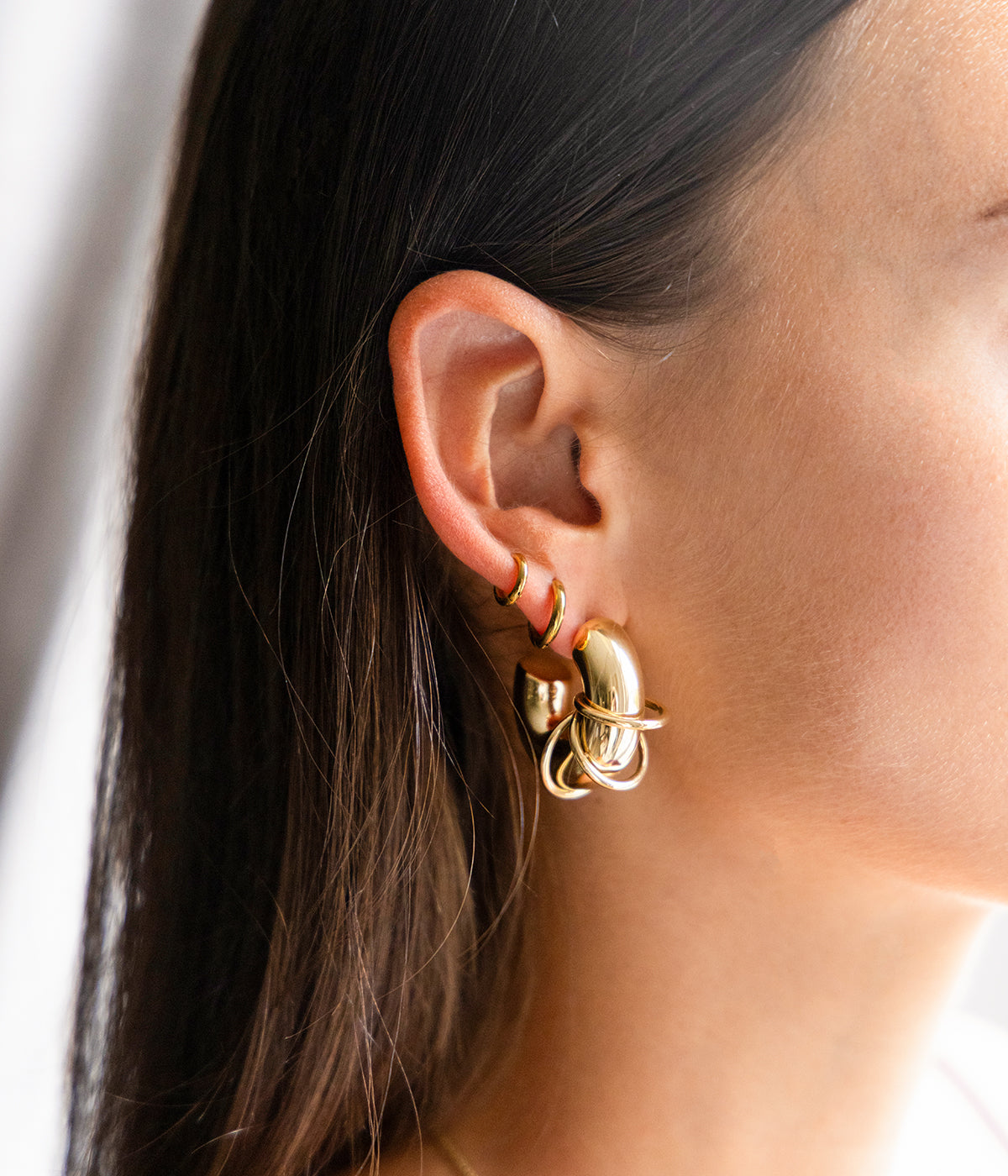 Boucles d'oreilles Sharma (Acier doré)