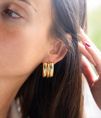 Boucles d'oreilles Eliom (Acier doré)