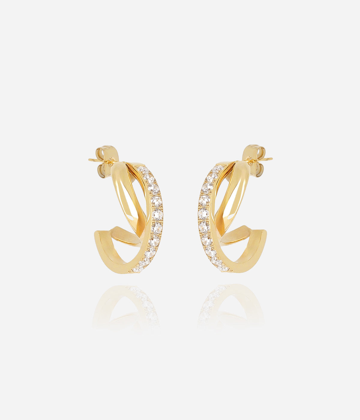 Boucles d'oreilles Téva (Acier doré)