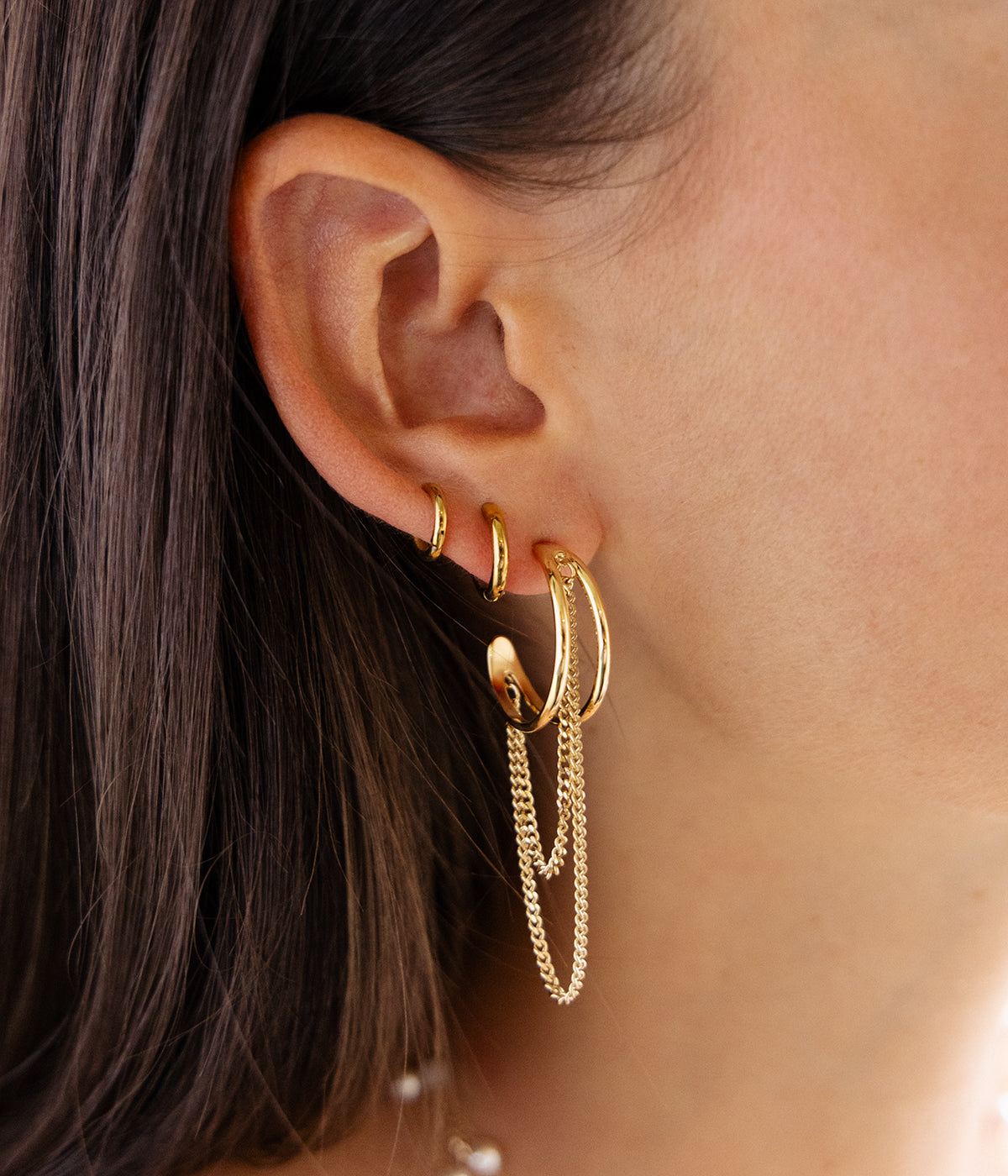 Boucles d'oreilles Nereal (Acier doré)