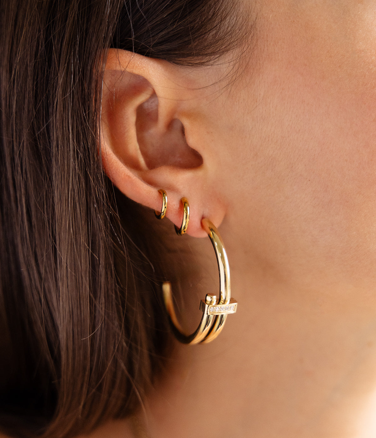 Boucles d'oreilles Narcao (Acier doré)