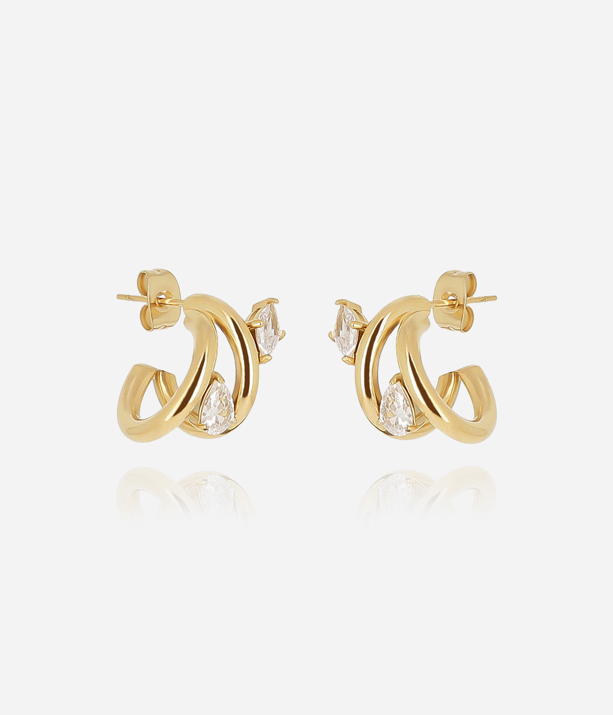 Boucles d'oreilles Veglie (Acier doré)