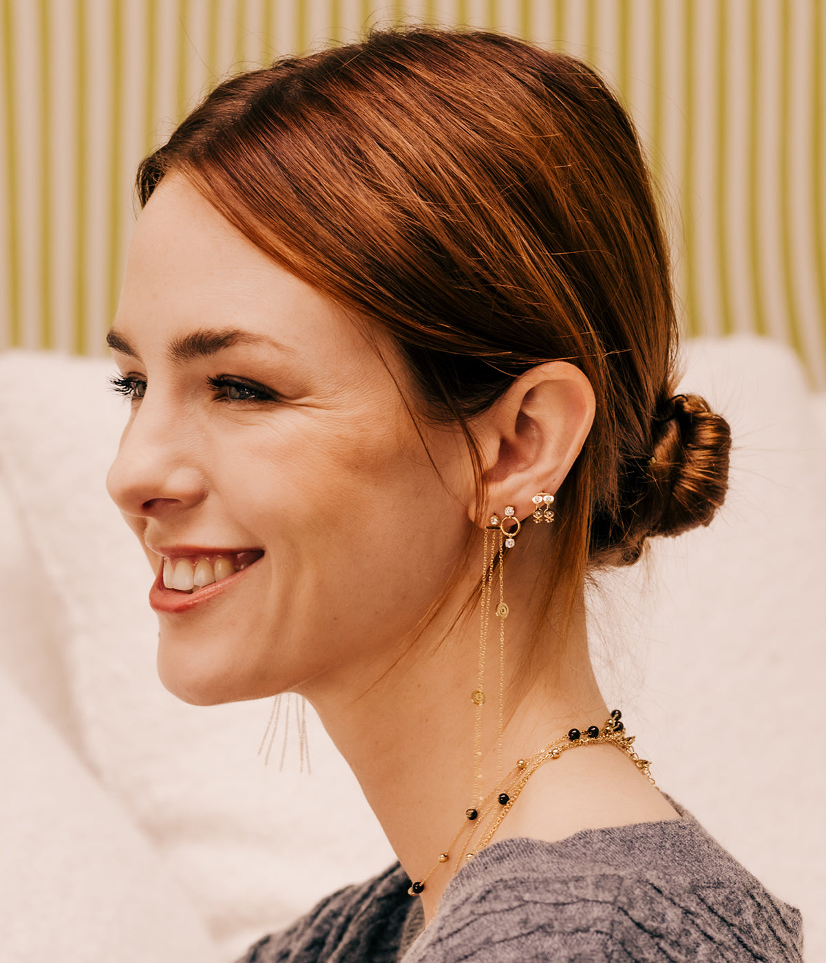 Boucles d'oreilles Festiva (Acier doré)