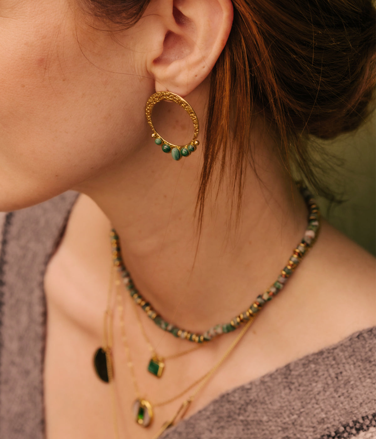 Boucles d'oreilles Cordelia (Acier doré)