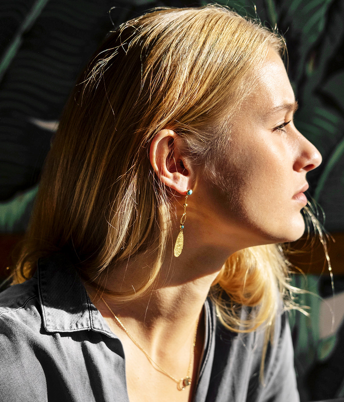 Boucles d'oreilles Samare (Acier doré)