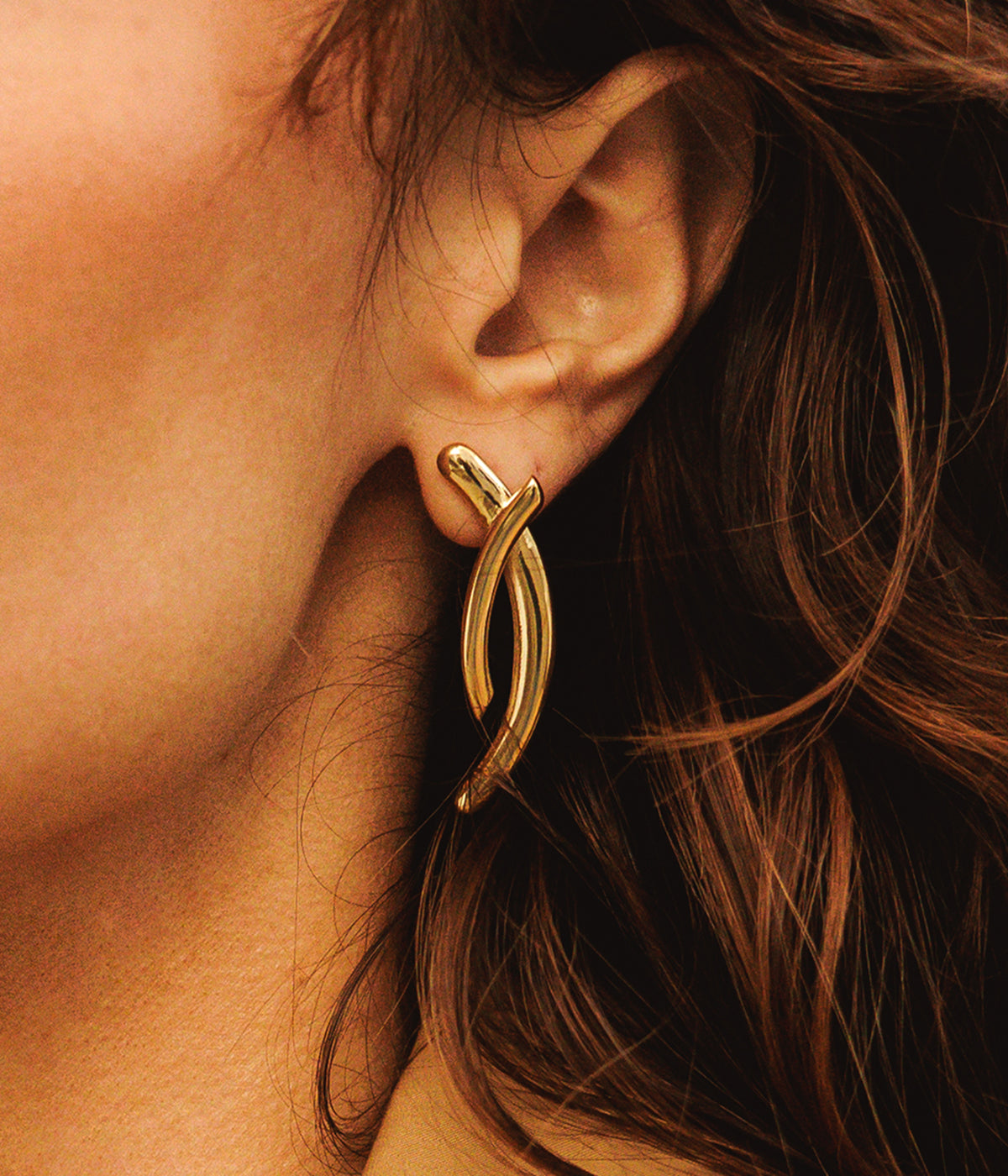 Boucles d'oreilles Apion (Acier doré)
