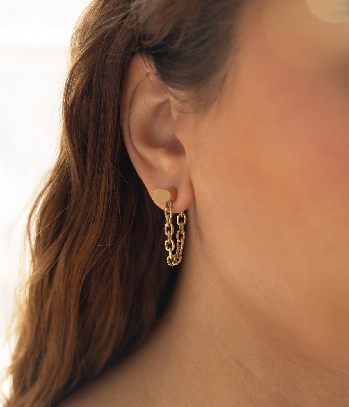 Boucles d'oreilles Irisu (Acier doré)