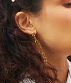 Boucles d'oreilles Solis (Acier doré)