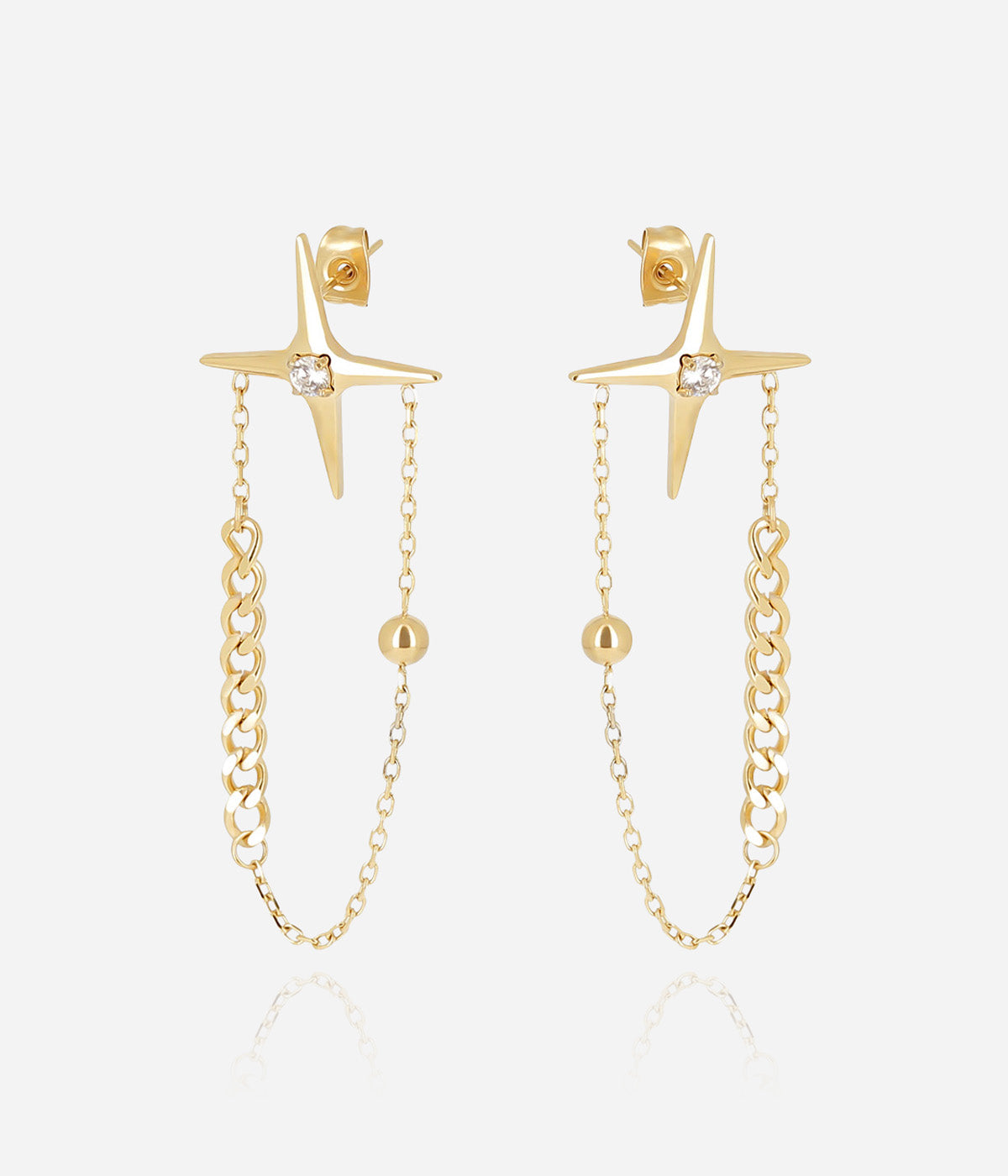 Boucles d'oreilles Eusèbe (Acier doré)
