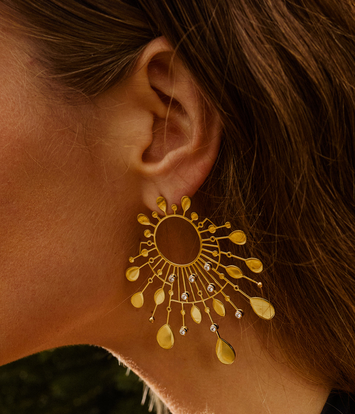 Boucles d'oreilles Nikka (Acier doré)