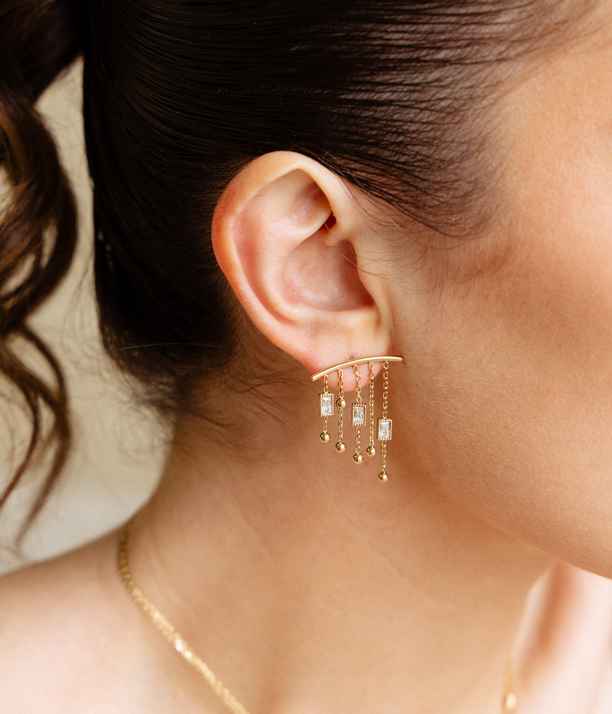Boucles d'oreilles Siderno (Acier doré)