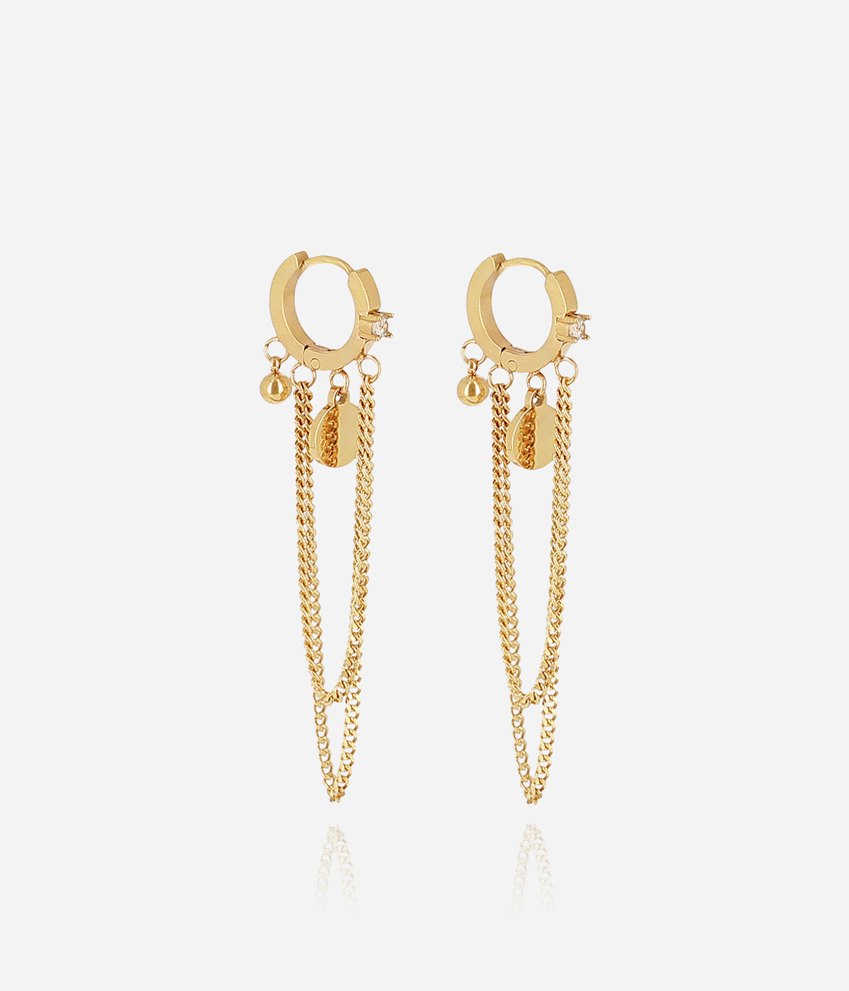 Boucles d'oreilles Penne (Acier doré)