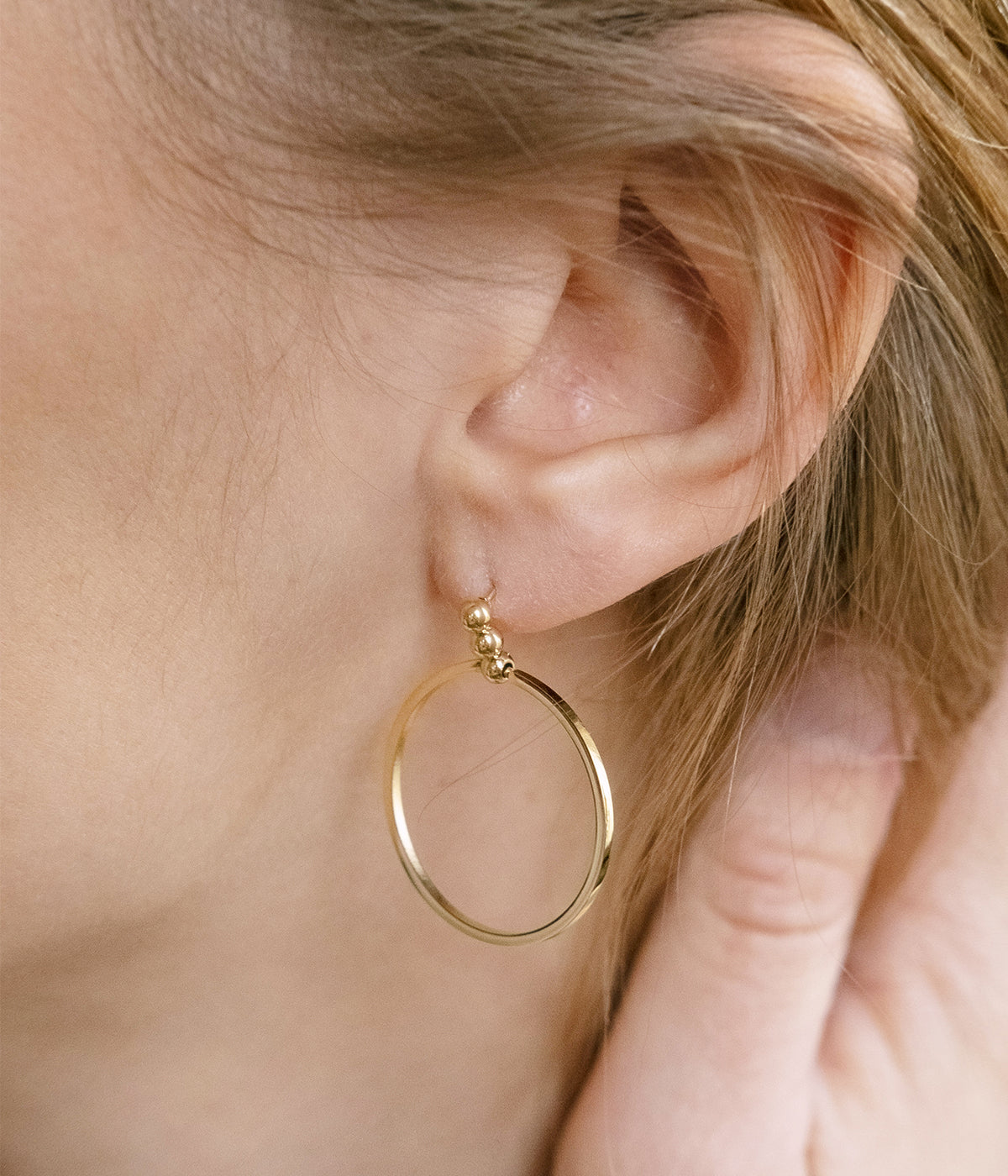 Boucles d'oreilles Mini Honoré (Acier doré)