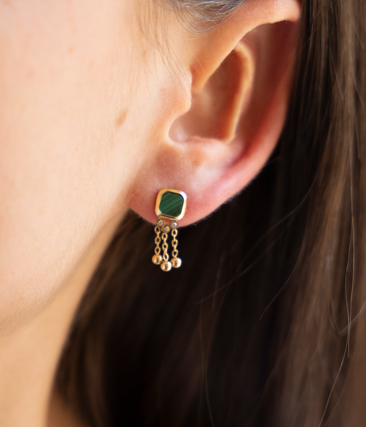 Boucles d'oreilles Rainy (Acier doré)