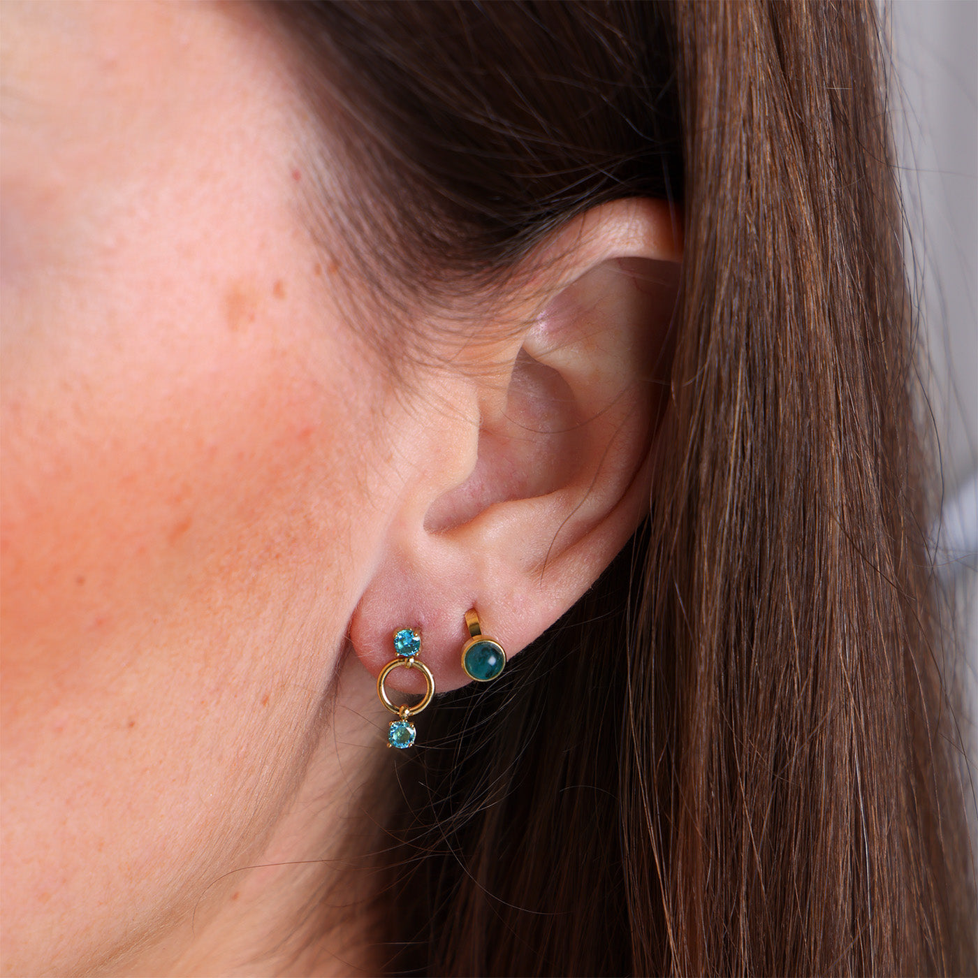 Boucles d'oreilles Florence (Acier doré)