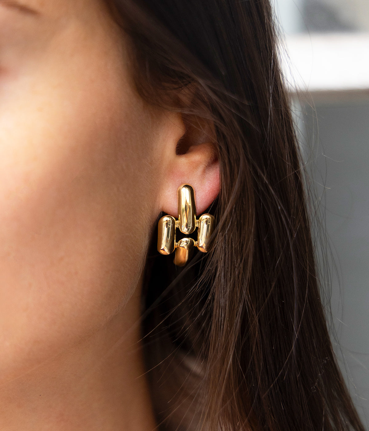 Boucles d'oreilles Runica (Acier doré)