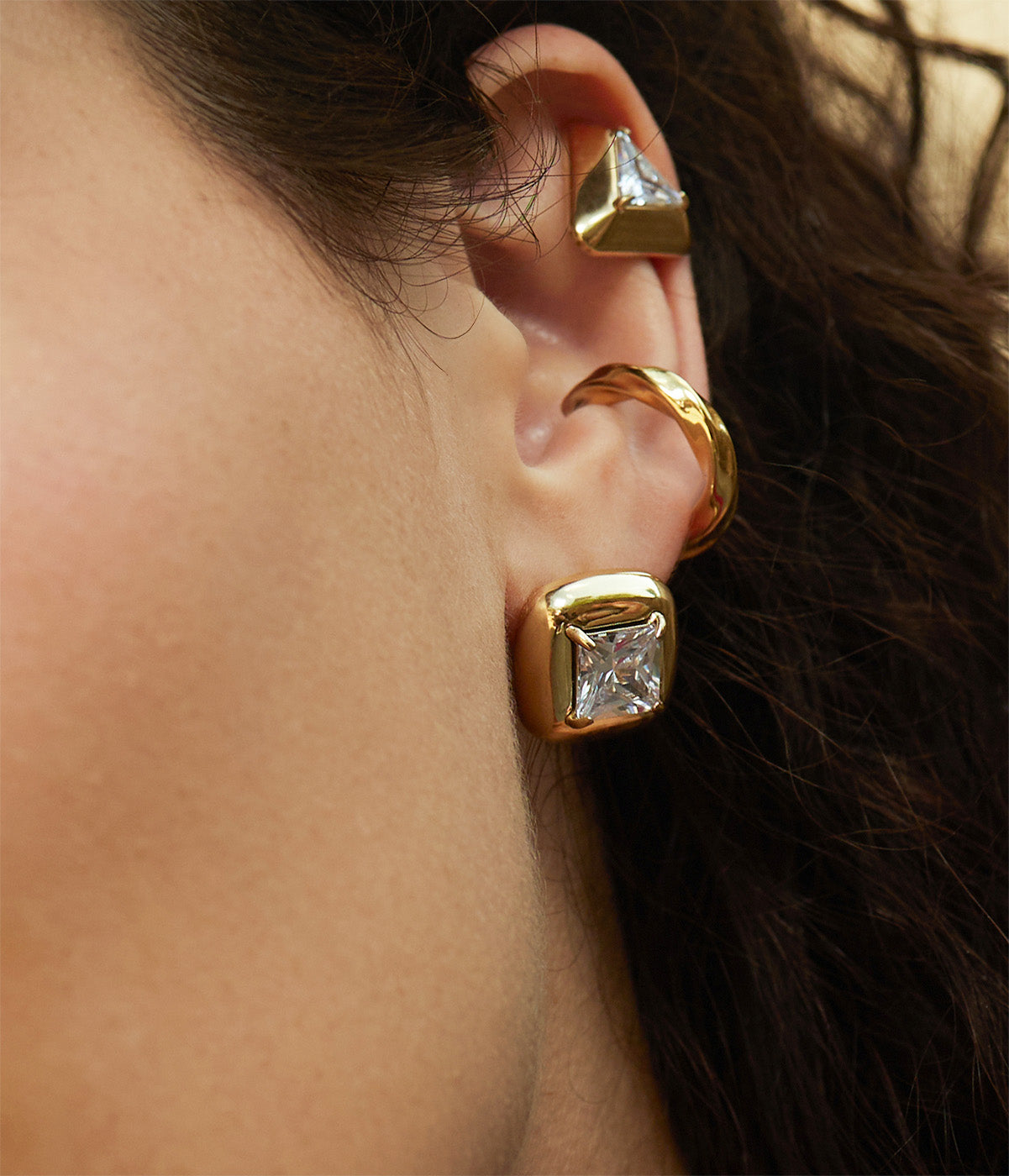 Boucles d'oreilles Dagama (Acier doré)