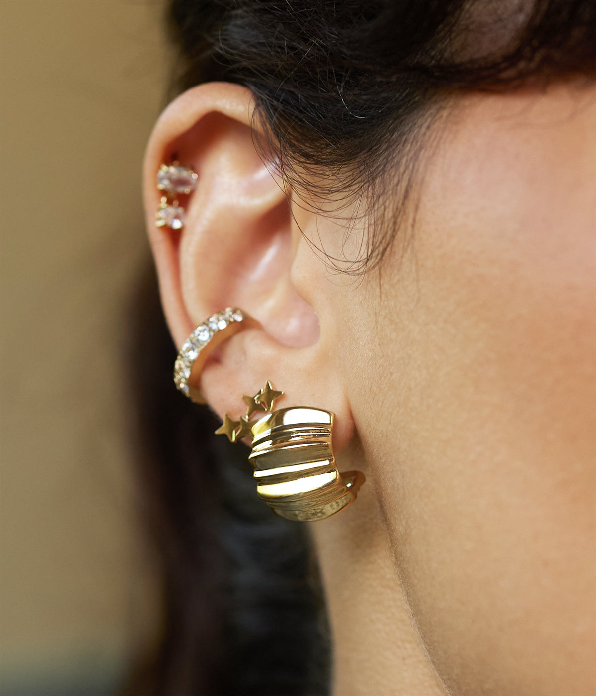 Boucles d'oreilles Eikon (Acier doré)