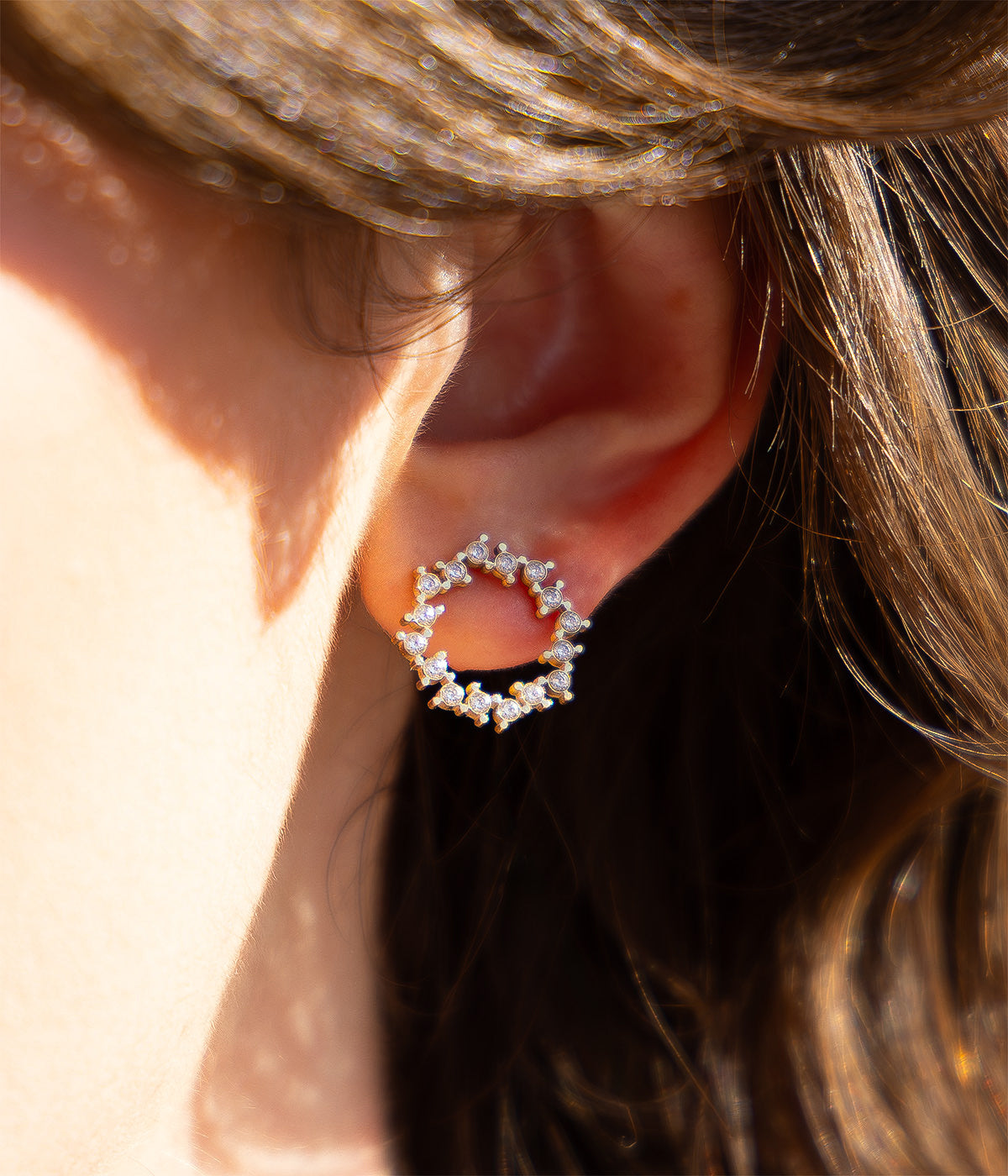 Boucles d'oreilles Juki (Acier doré)