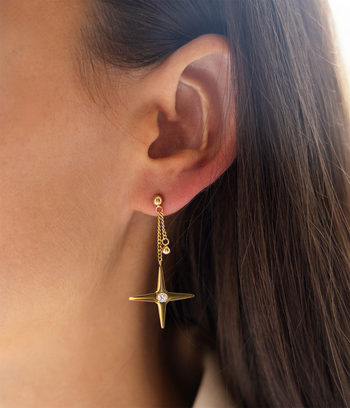 Boucles d'oreilles Ewald (Acier doré)