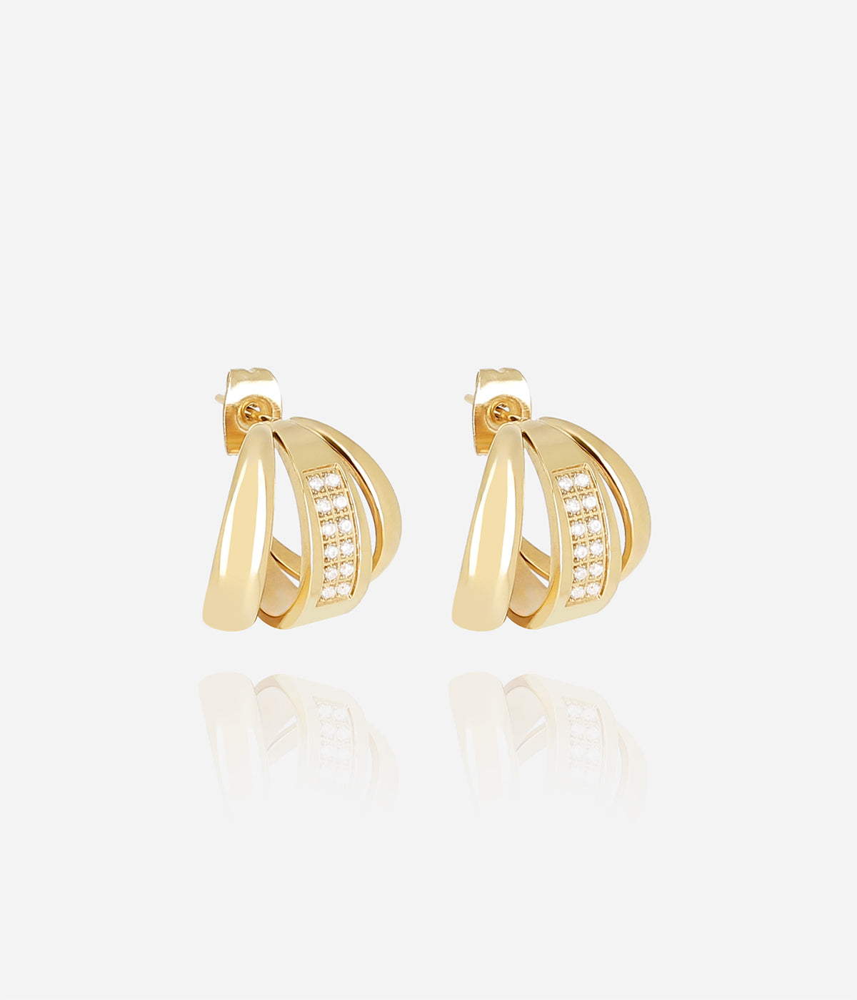 Boucles d'oreilles Aélis (Acier doré)