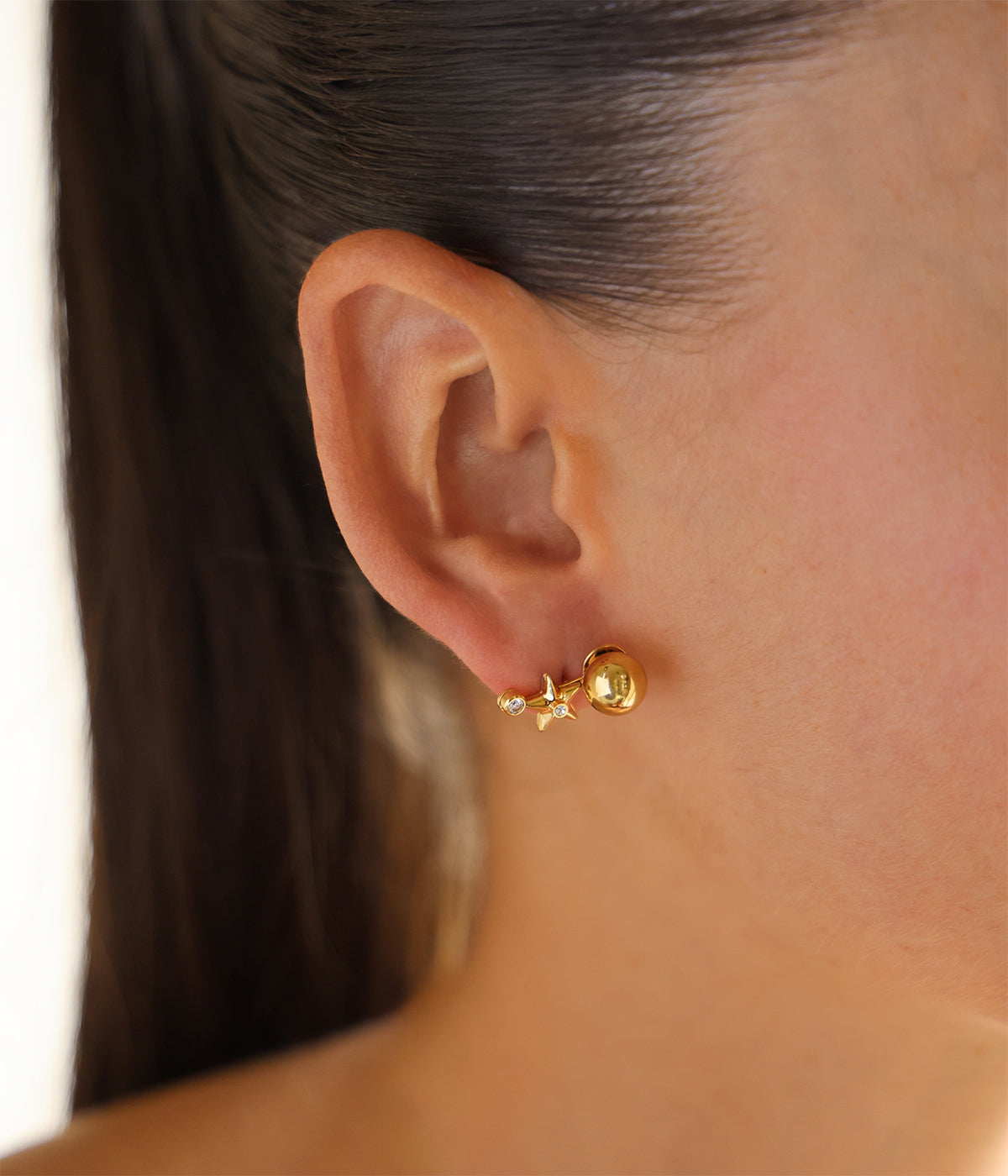 Boucles d'oreilles Tracks (Acier doré)