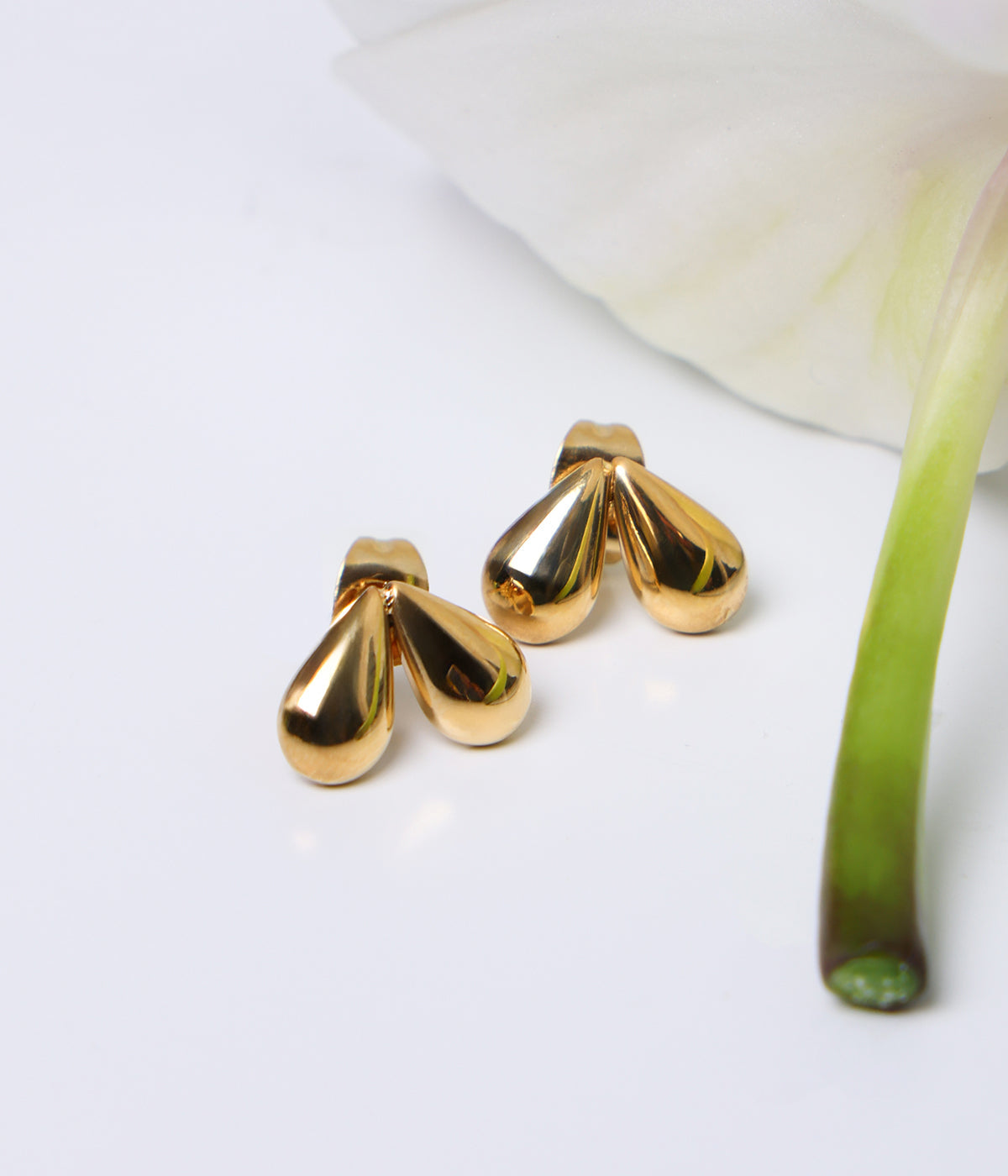 Boucles d'oreilles Messine (Acier doré)