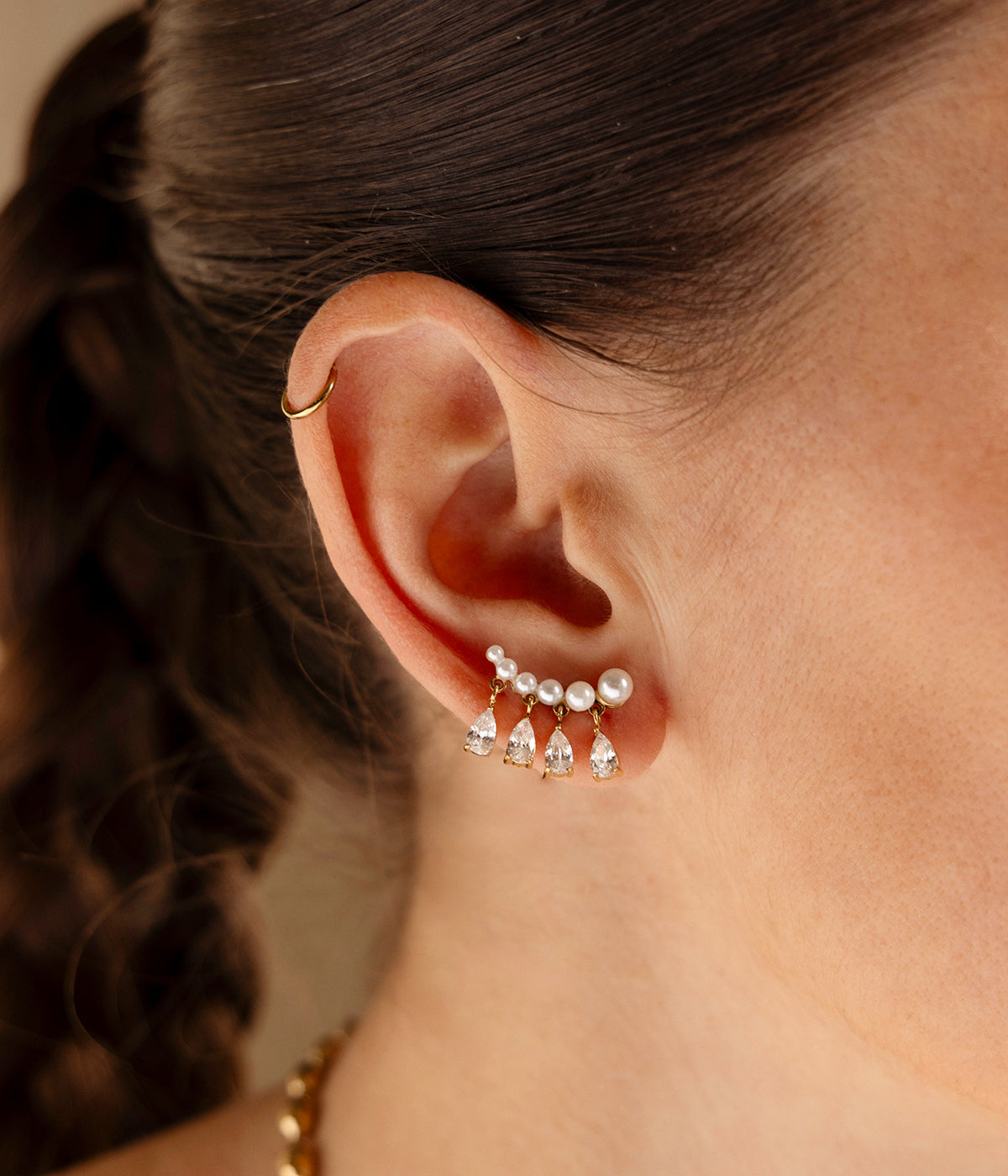 Boucles d'oreilles Orbai (Acier doré)