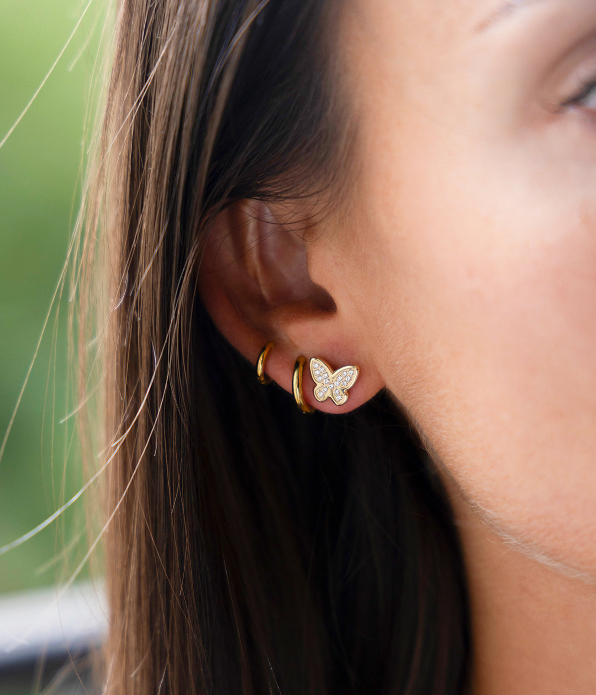 Boucles d'oreilles Logan (Acier doré)