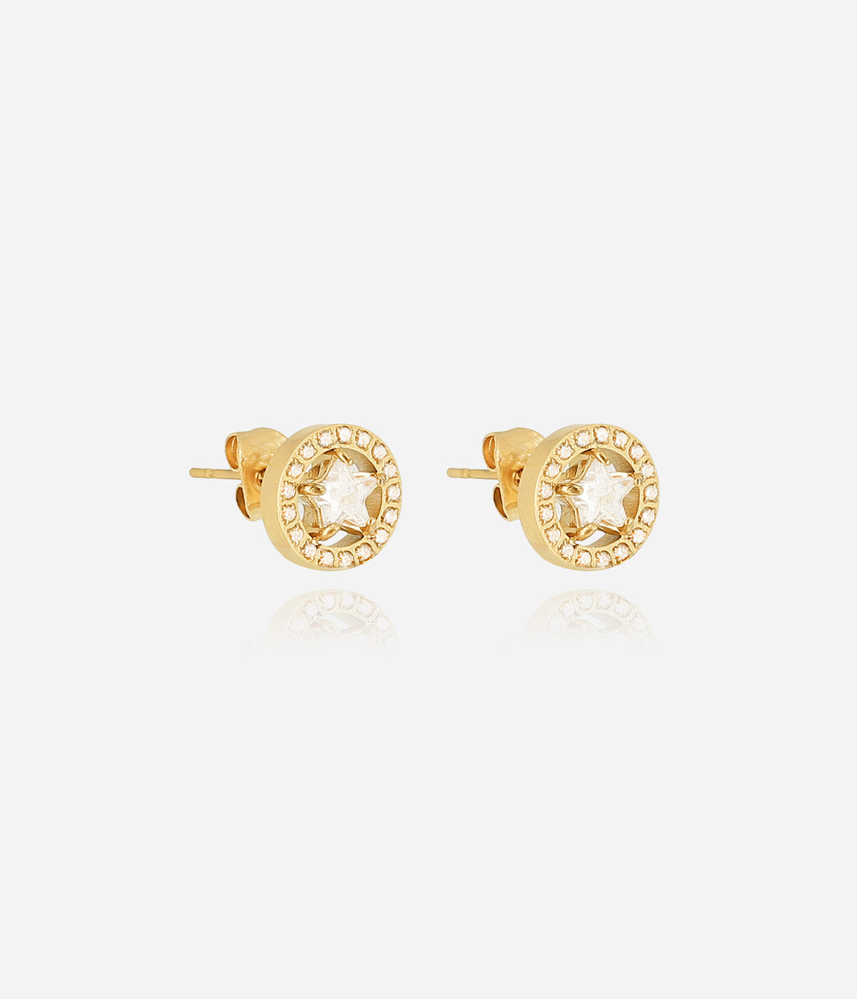 Boucles d'oreilles Alvéria (Acier doré)