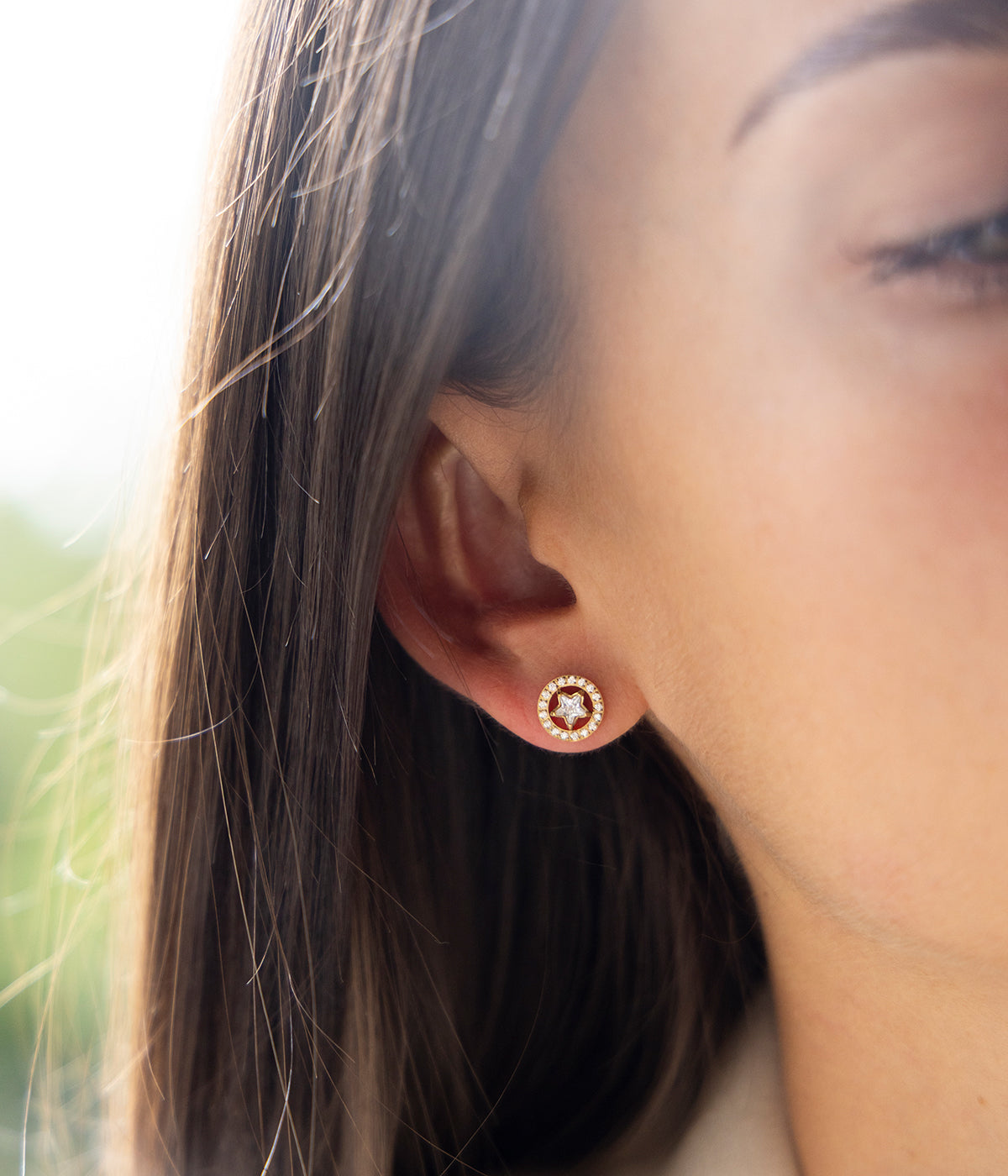 Boucles d'oreilles Alvéria (Acier doré)