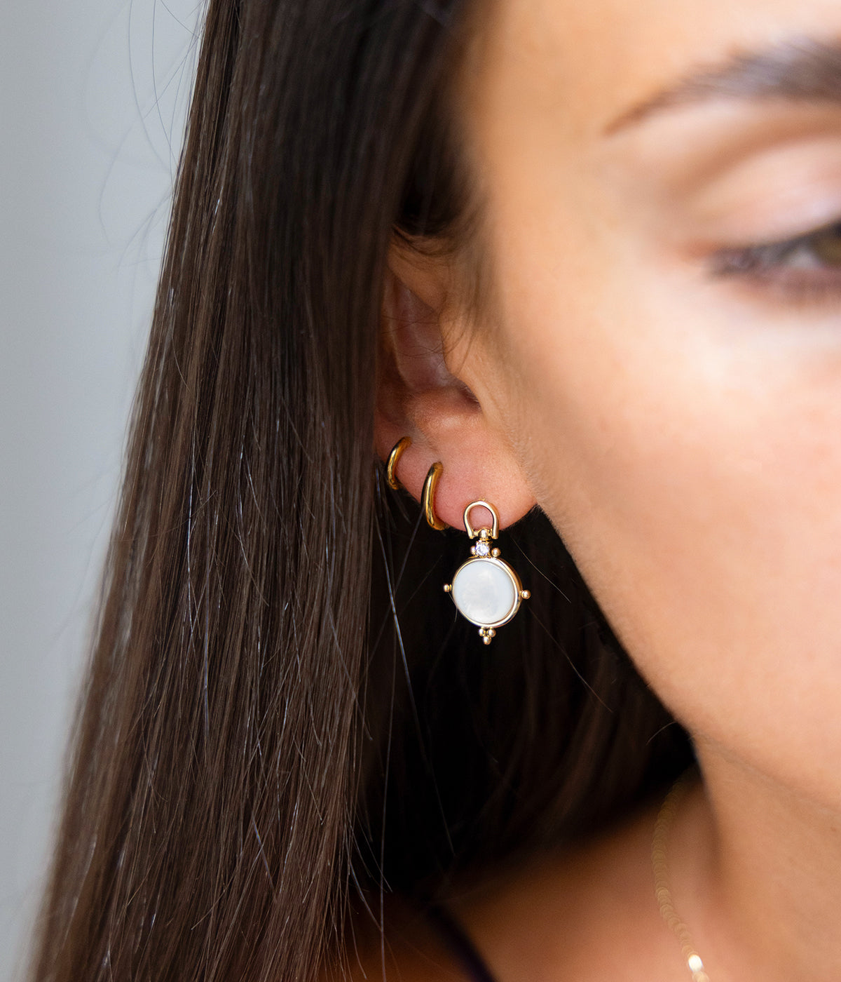Boucles d'oreilles Nima (Acier doré)