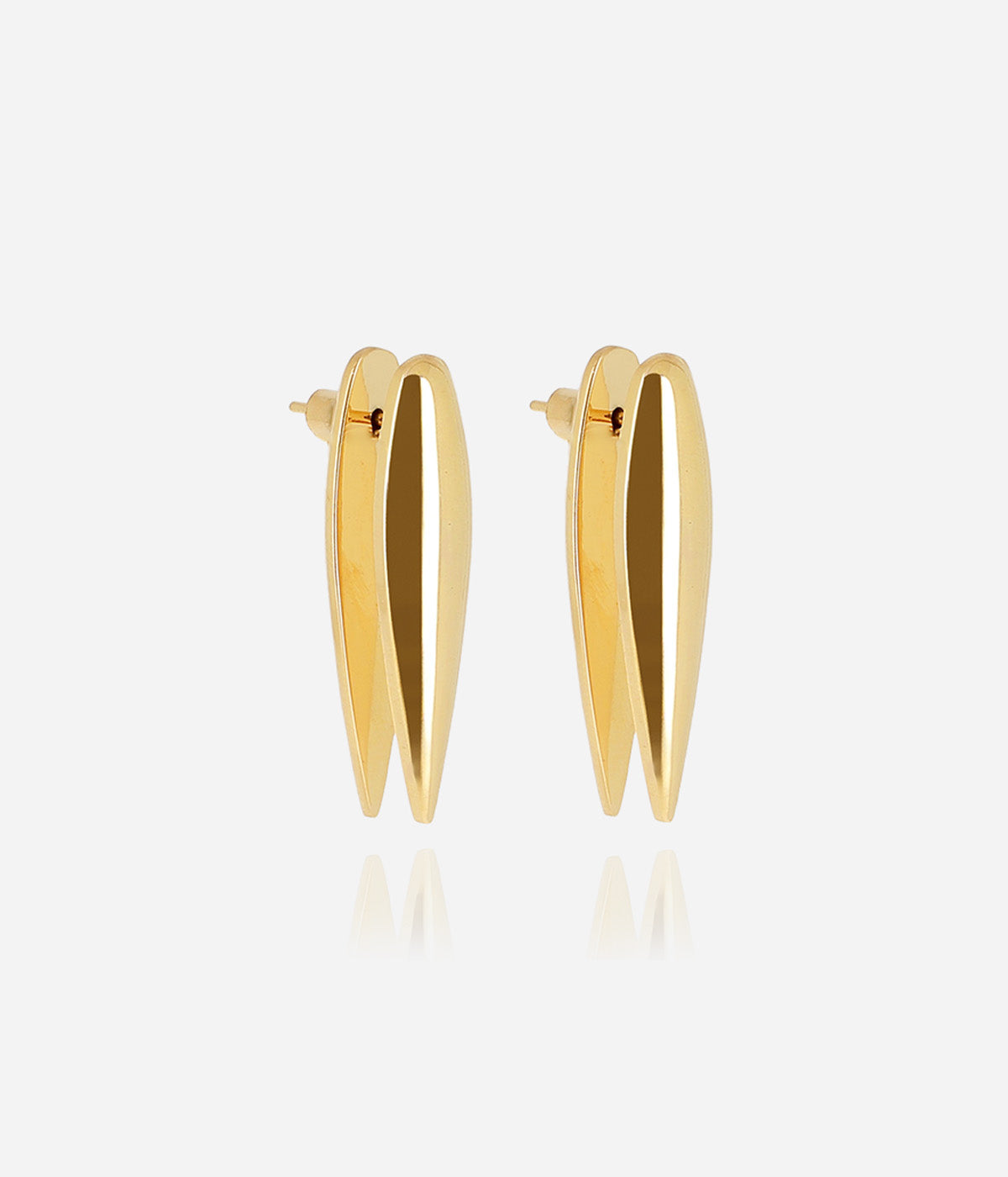 Boucles d'oreilles Pluma (Acier doré)