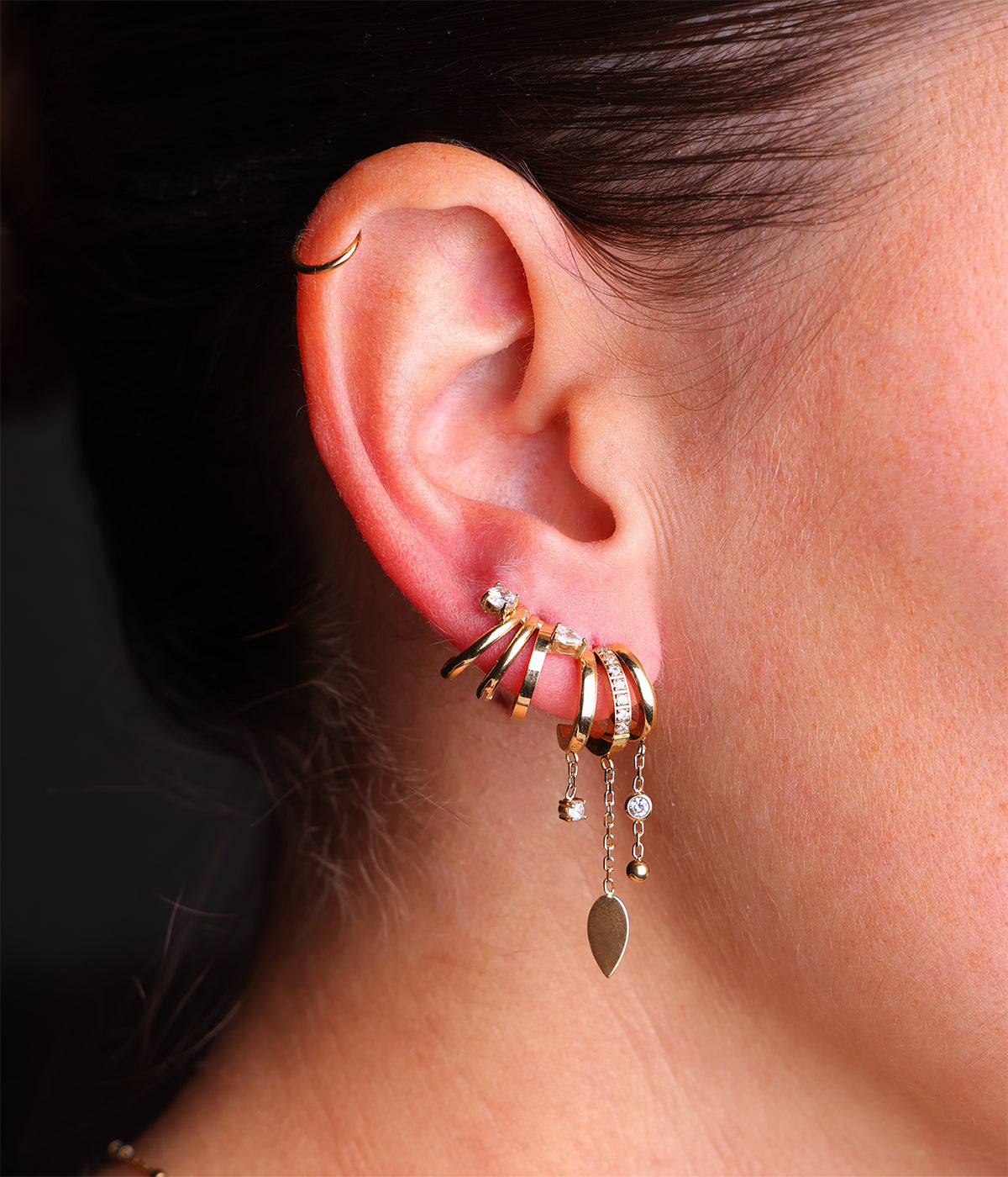 Boucles d'oreilles Veronica (Acier doré)