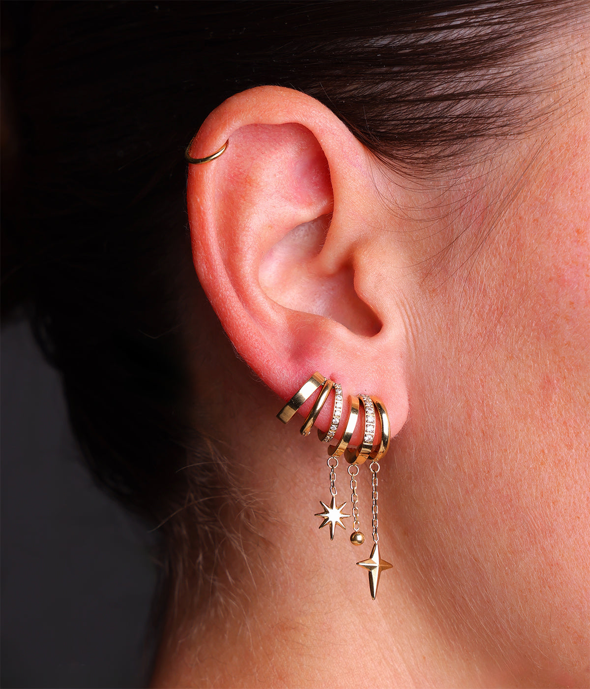 Boucles d'oreilles Valentina (Acier doré)